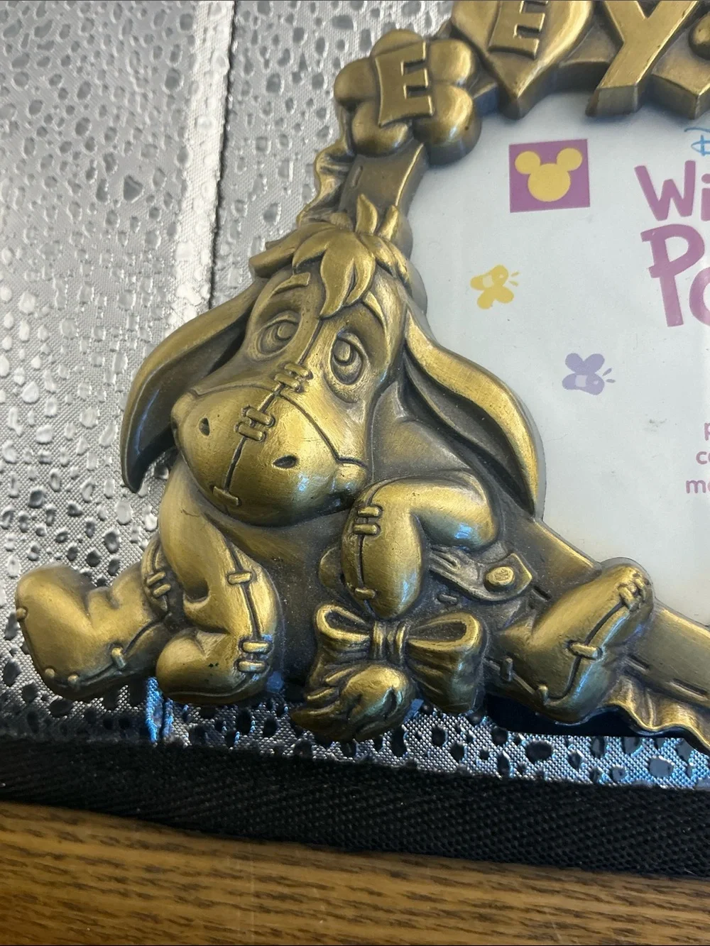 Vintage Winnie the Pooh Eeyore Heart -Shaped Metal Photo Frame